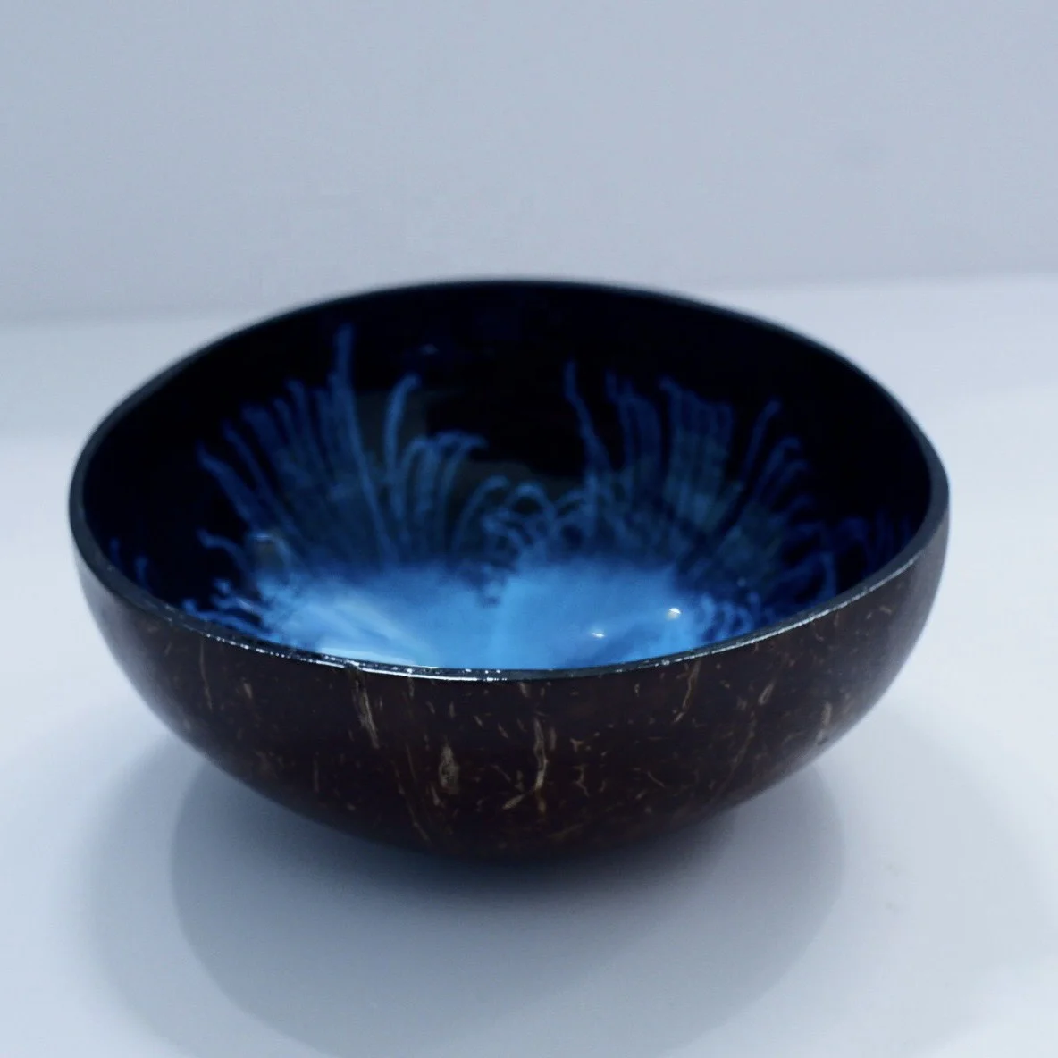 HOT Flower Lacquered Coconut Bowl for house decoration, direct supply, high quality from manufacture Vietnam
