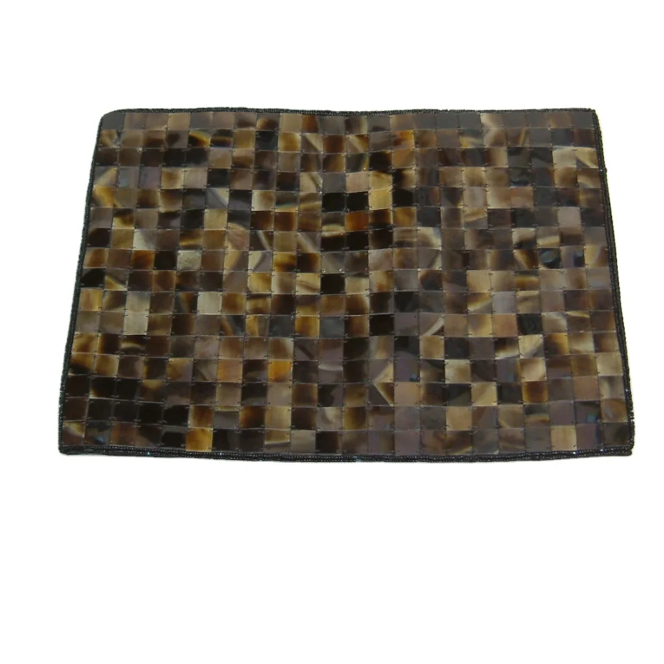 
Rectangular shell / buffalo horn placemat 