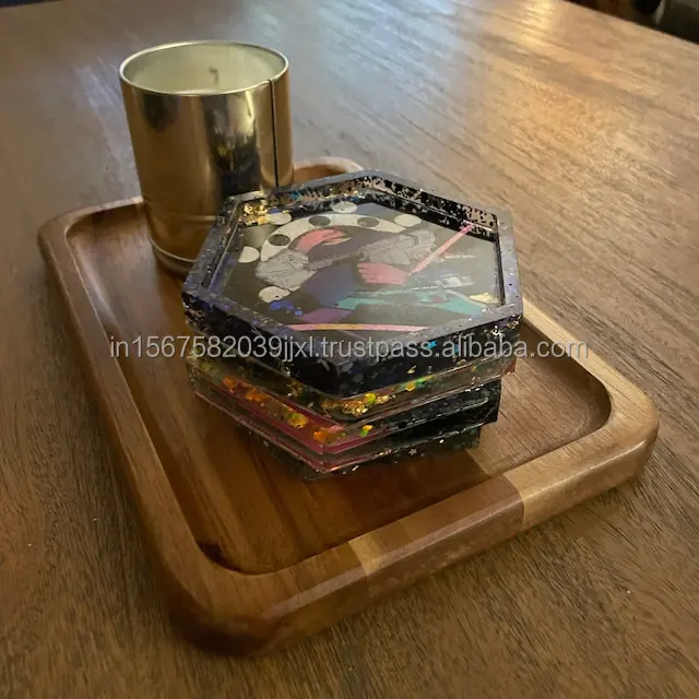 Eid Gift Round Acacia Wood  Serving Tray Dessert Serving Tray best quality