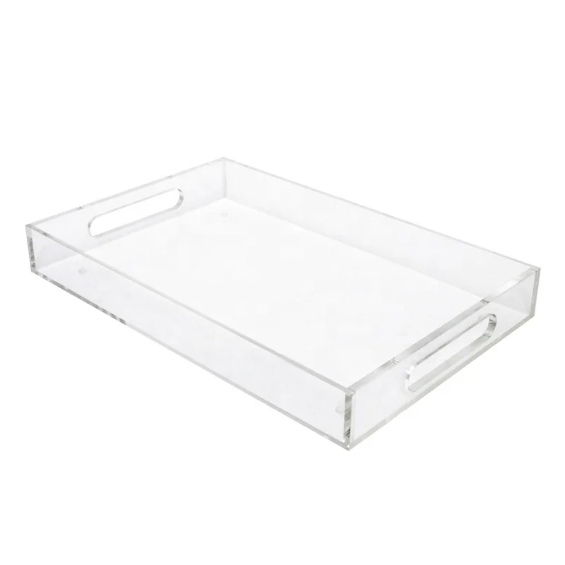 Acrylic Display Tray With Handle For Coffee Table Breakfast Butler