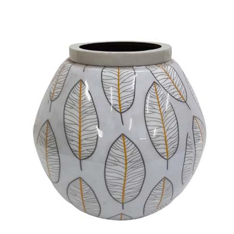 Домашняя декоративная настольная железная металлическая наклейка эмалированная Цветочная ваза светло-серая современный дизайн для стены пола и свадьбы ручная