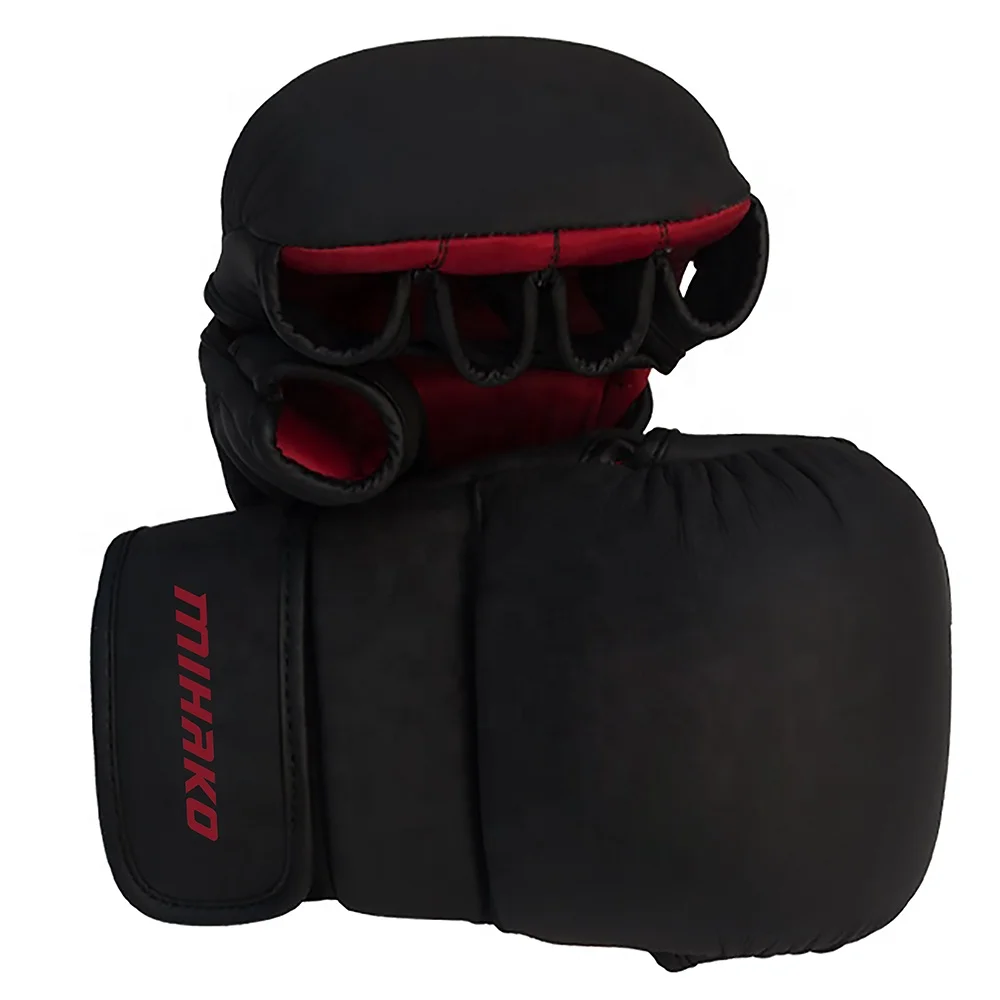 Матовые черные перчатки для тренировок MMA 7 унций спарринга бокса Муай Тай УФК мужчин женщин и молодежи