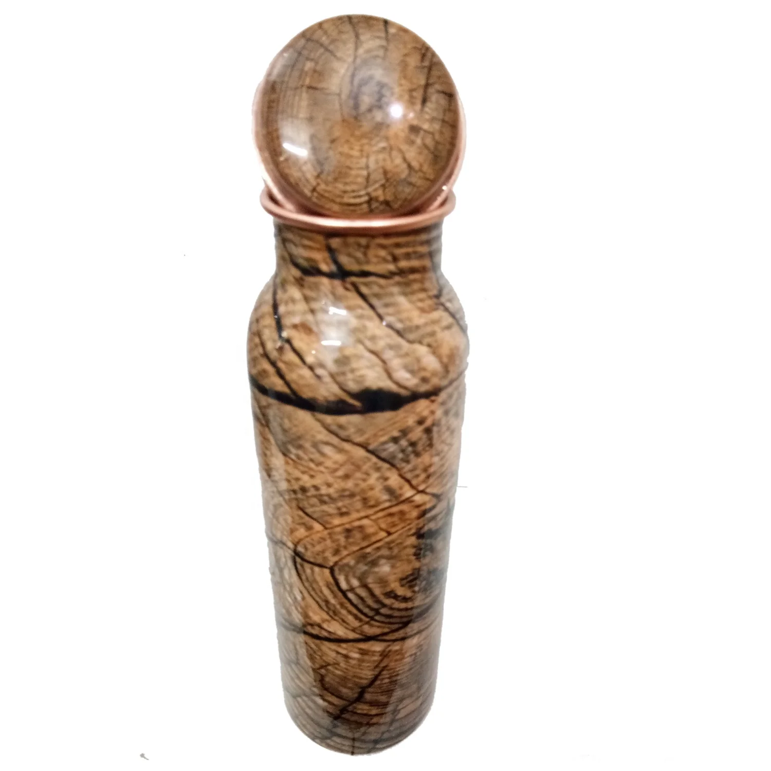 Design Printed Copper Water Bottle Top Quality Traditional Handmade Solid Copper Traditional Ayurvedic Copper Bottle