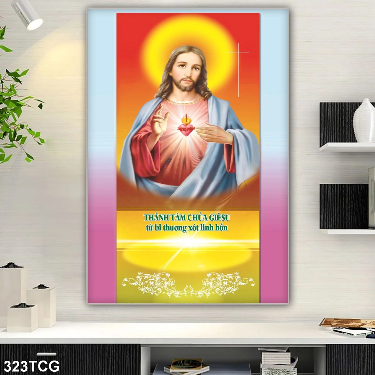 Современная католическая Картина на холсте Настенная картина с изображением Иисуса печать по запросу сделано во Вьетнаме