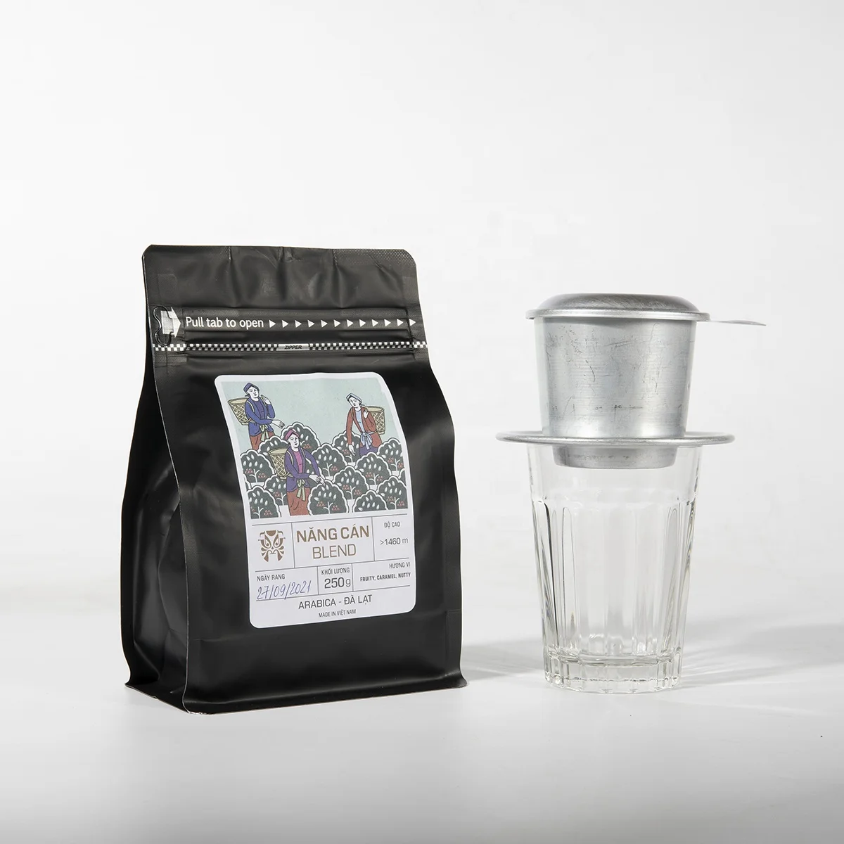 Кофейные зерна высшего качества-250 г Arabica Giong ang может смешивать кофейные