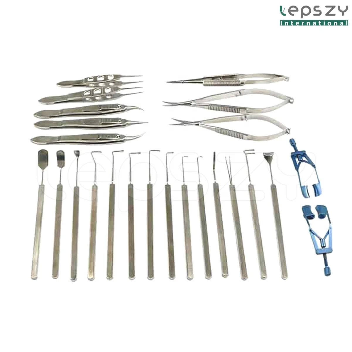21-Set Ophthalmic Microsurgical Instrument Set Stainless Steel Titanium Alloy Manual Power Source