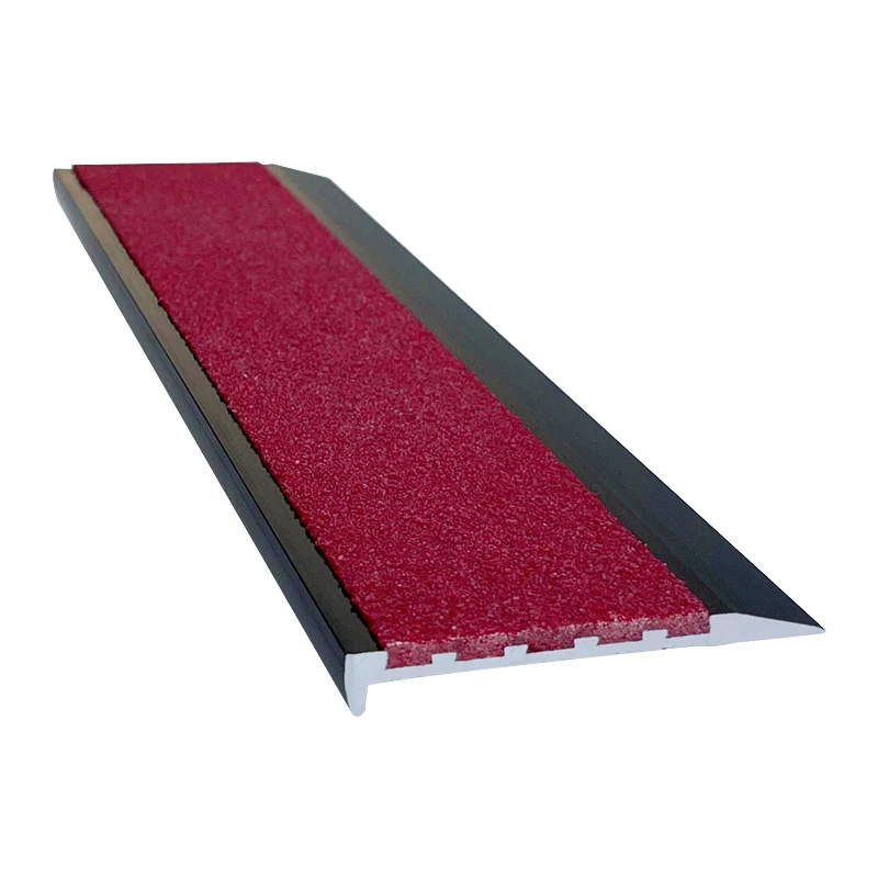 Walking nosing light step led profile Concrete Step yellow aluminum stair anti slip step edge trim
