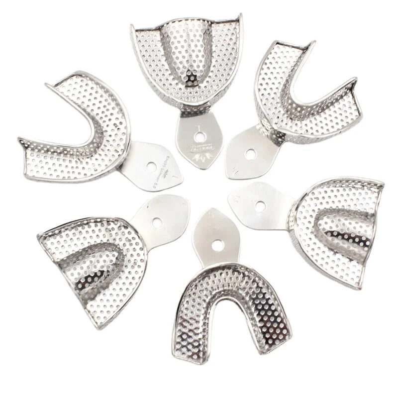 Upper Lower Dental Autoclave Metal Impression Trays Stainless Steel Impression Trays Dental Instruments