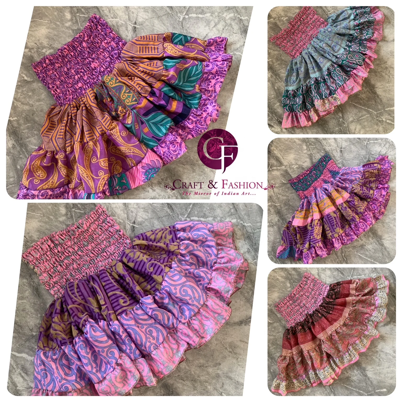 2021 Summer fashion micro mini skirt - UK Fashion Skirt - Indian Vintage Sari mini skirt - Boho fashion