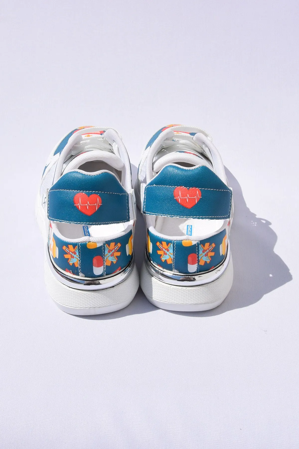 Sneakers High Quality Shoes Blue Nurse Patterned Mesh Orthopedic Sport Sandals Sports Doctor Sneaker Shoes for Medical Use Mesh