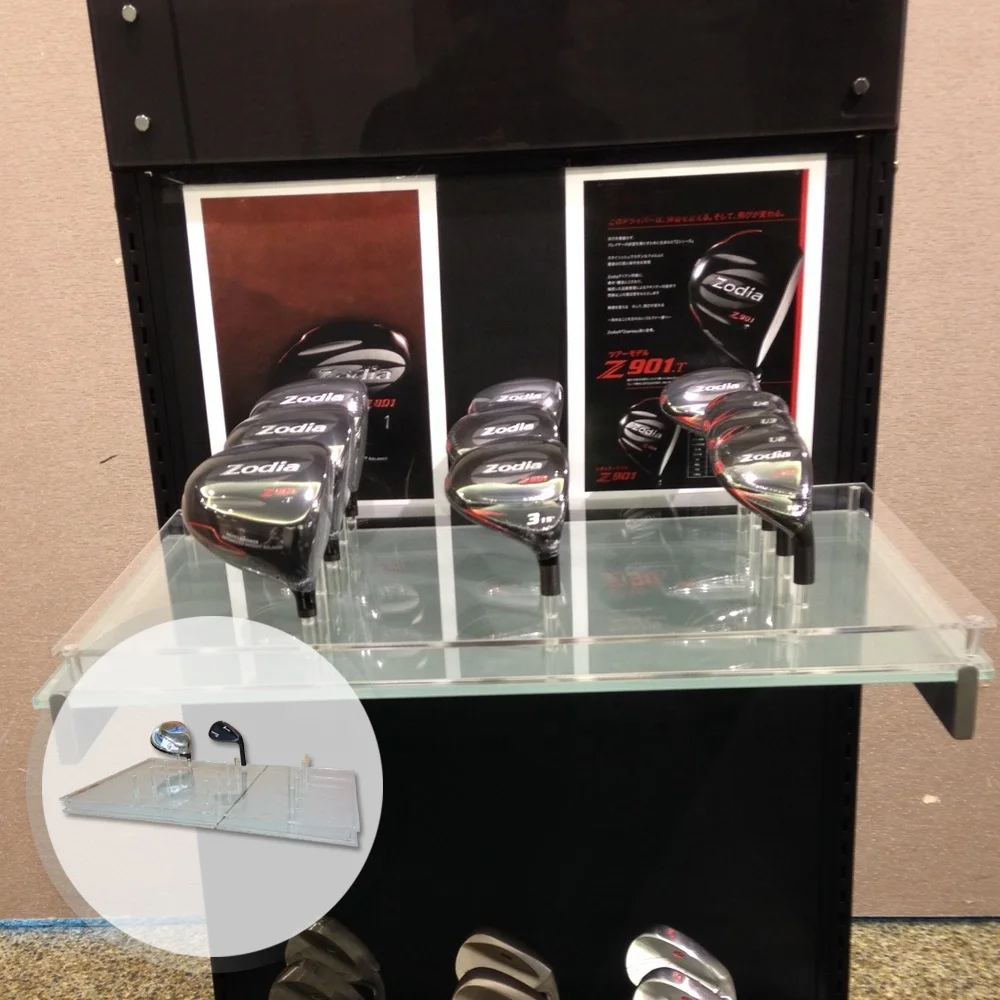 Acrylic golf accessories head display sports store ideas club heads desktop system rack