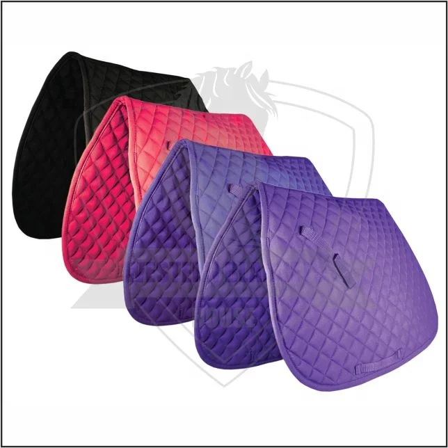 High Quality Quilted Cotton Fabric English Dressage Horse Saddle Pad Glitter Design with Customized Logo for English Jumping