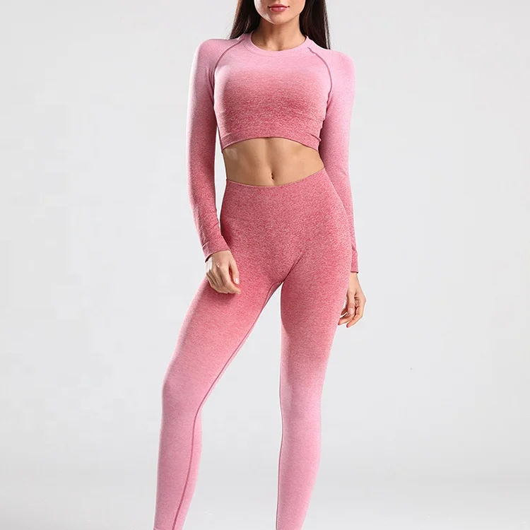 New Arrivals Women High Elastic 2 Piece Slim Fit Seamless Fitness Yoga Active Wear Set