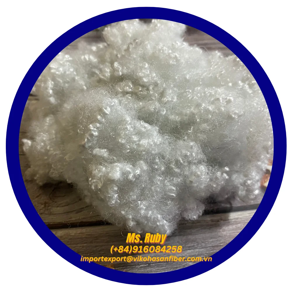 GRS Recycled Polyester Fibre 7D HCS A grade Recycled Polyester Staple Fiber of Vikohasan synthetic fiber Manufacturer