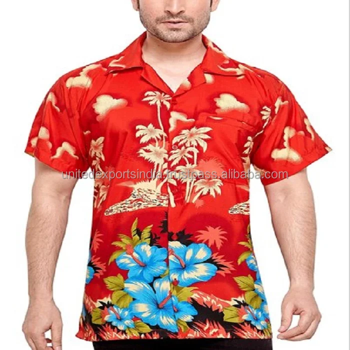 Hot Sale Hawaiian beach Shirts for mens Polyester micro digital printed multiple color options from india