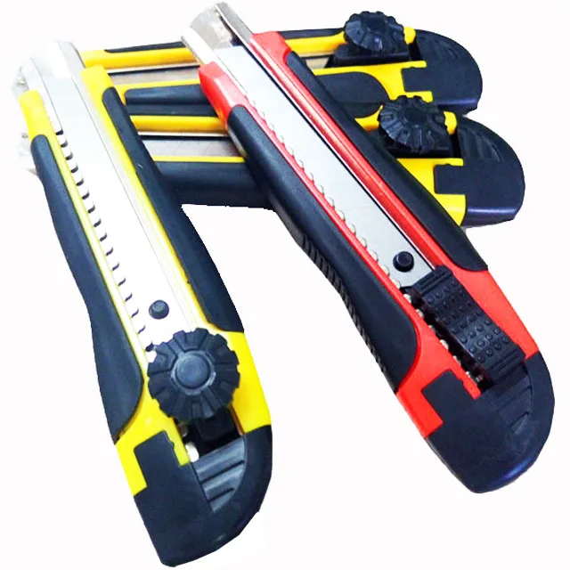 Rubber Coating Handle Professional Office Tools Stationery Knife Utility Knife