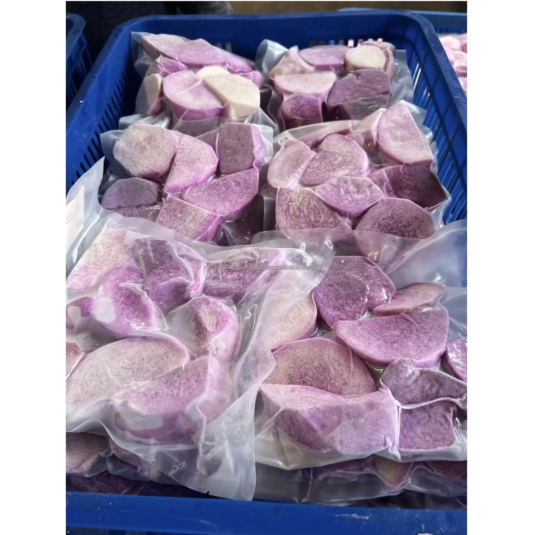 Замороженный фиолетовый Ям органический Вьетнам новый продукт объемное количество Овощи IQF 100% OEM вакуумная упаковка ям