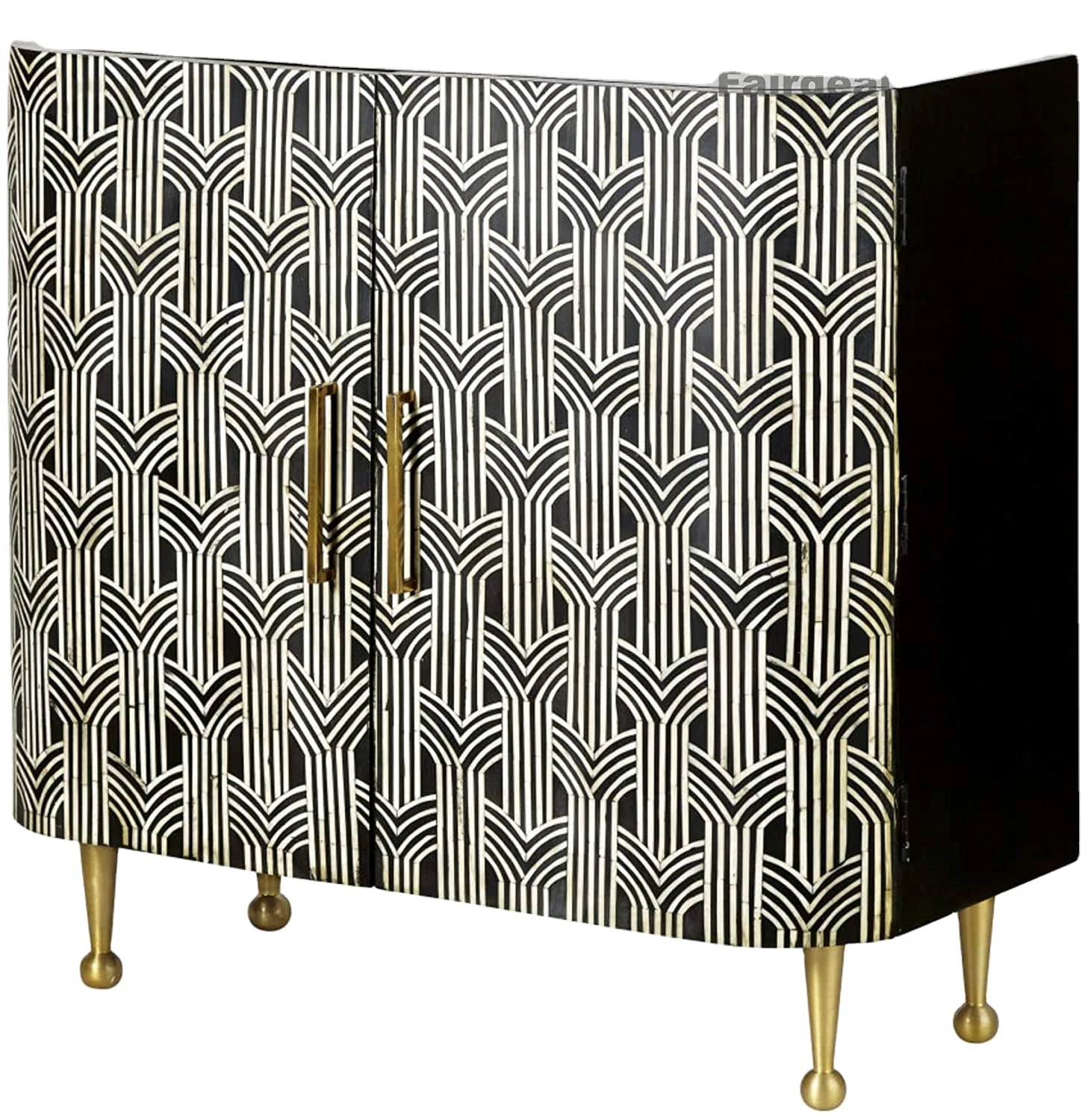 Handmade Bone Inlay Console Vanity Stool and Ottoman for Luxury Living Room Furniture