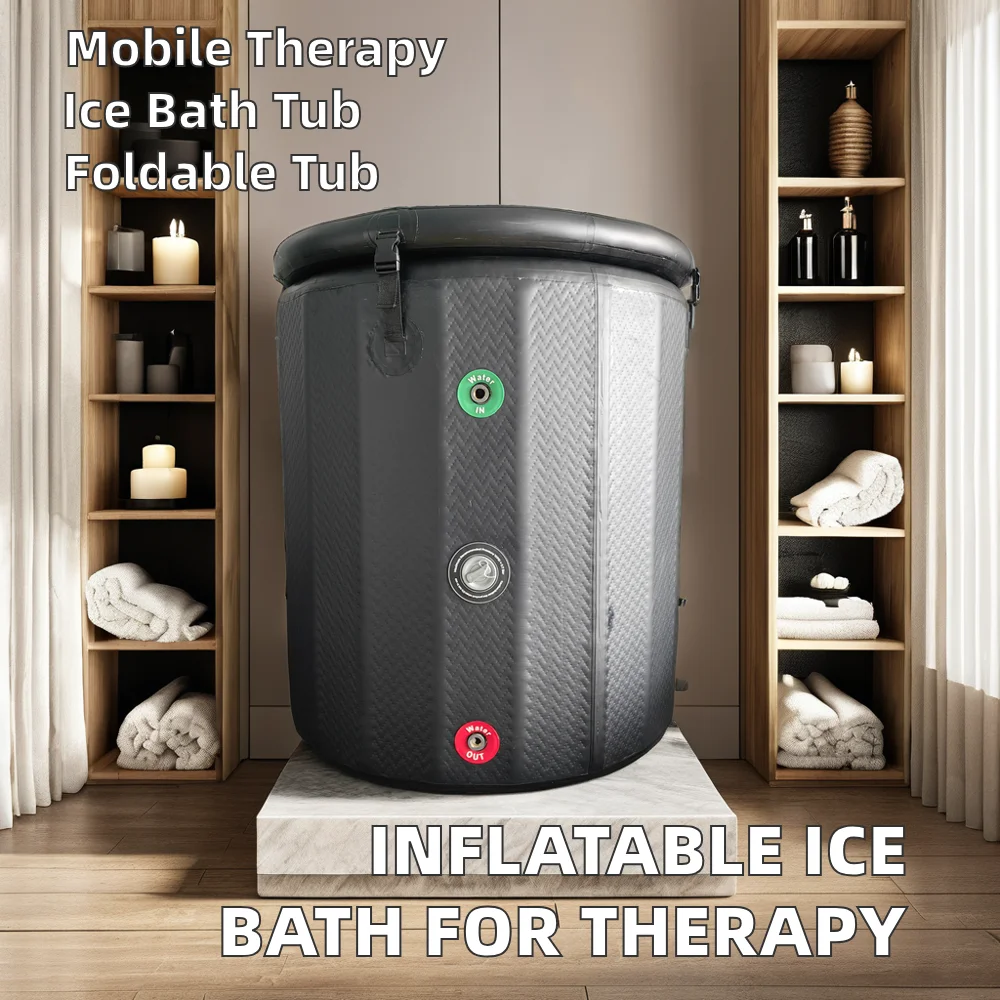 JZY SPORTS Inflatable Hot Tub 300L Water Capacity 1/2HP Water Chiller Ice Bath Cold Plunge Tub Drop Stitch Material for Swimming