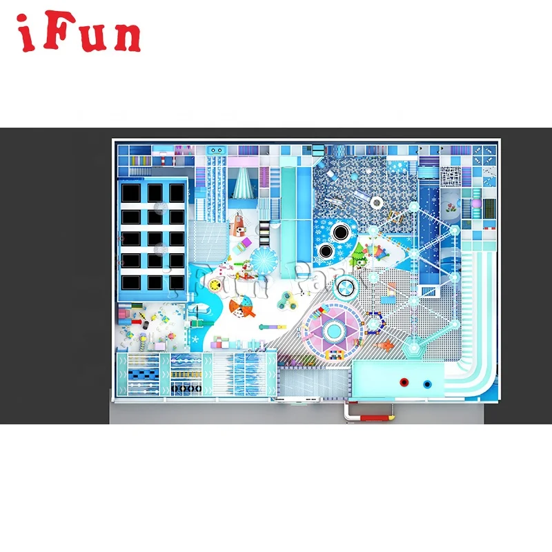 1000m2 Snow Theme Children adventure Play Center Playground ball Pool Trampoline Big Slide Rope Course Indoor Playground for Kid
