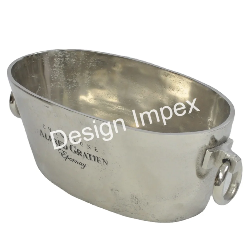 Barware Beverage Tub With handles hot selling Cast aluminium Champagne Cooler And Wine Bottle Chiller Oversize Ice bucket