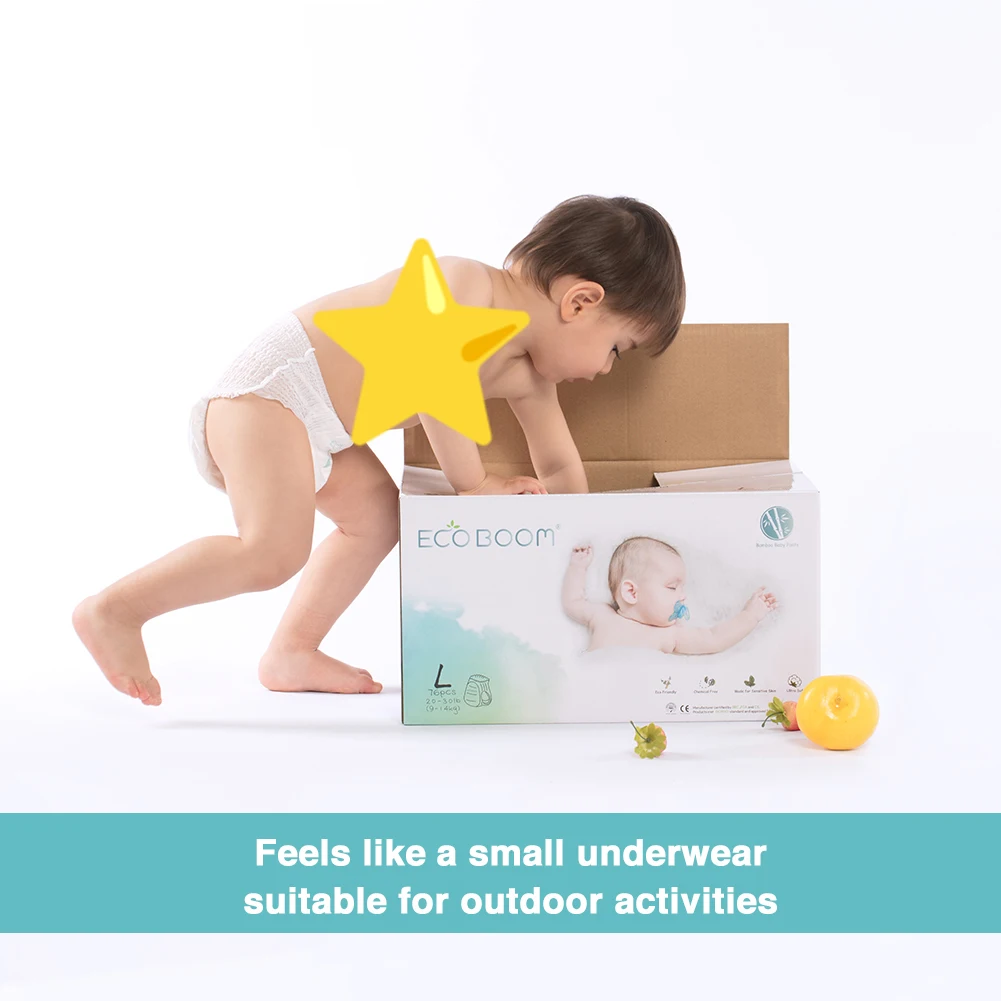 OEM ODM baby training diapers wholesaler with viscose premium ecologic leak guard plant based elastic