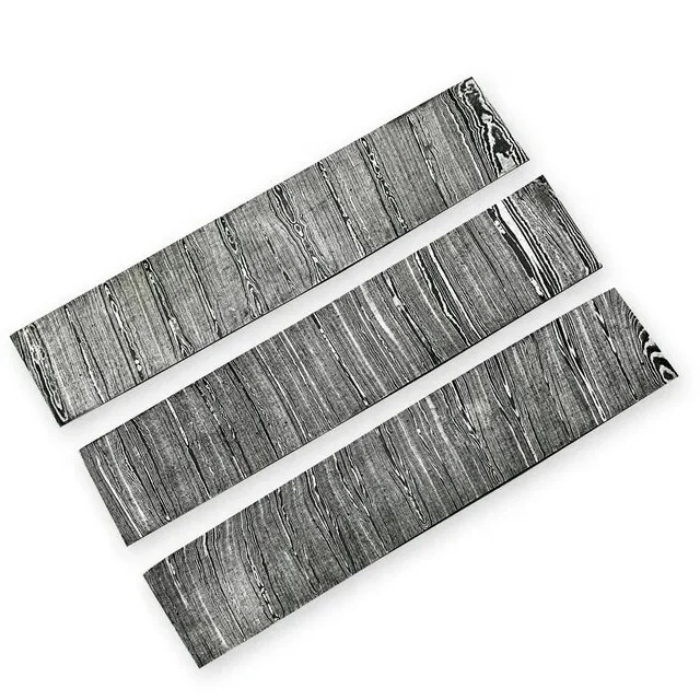 Top Quality Custom Damascus Professional 3 Pieces Blank Billet Damascus Steel Blank Billet For Making Knives