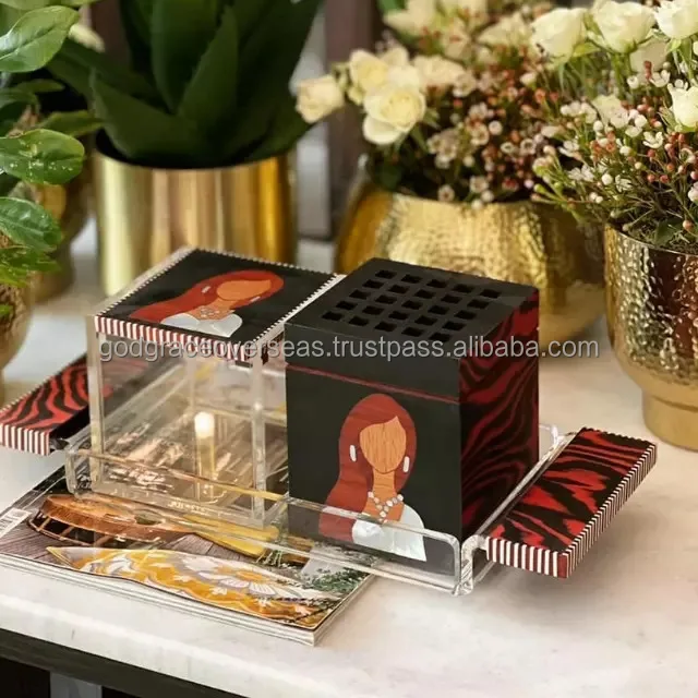 Hot Sale Popular Fragrance Warmer Ceramic Candle Electric Wax Melt Burner Wooden Bakhoor Portable White Gray Perfume