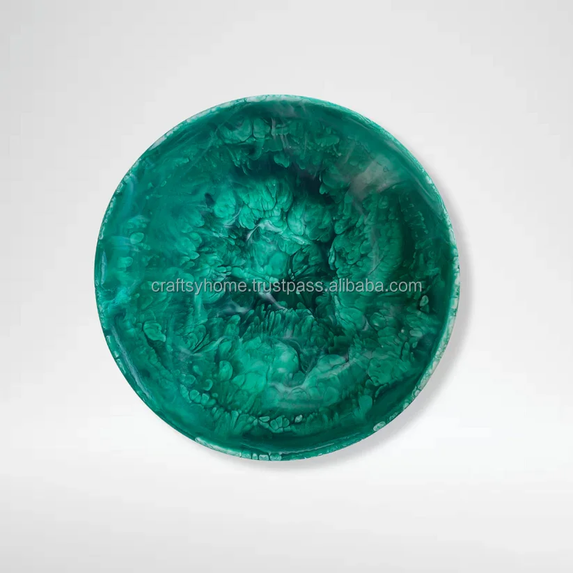 Indian Handmade Round Shape Custom Color Resin Tray Home And Kitchen Restaurants Wedding Decor Breakfast Tray Dishes Plates