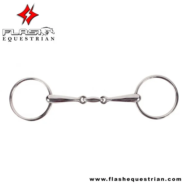 Top Quality Horse Bits Snaffle Horse Bit Stainless Steel with Hollow Jointed and Ring Loose Mouth Bit Roller