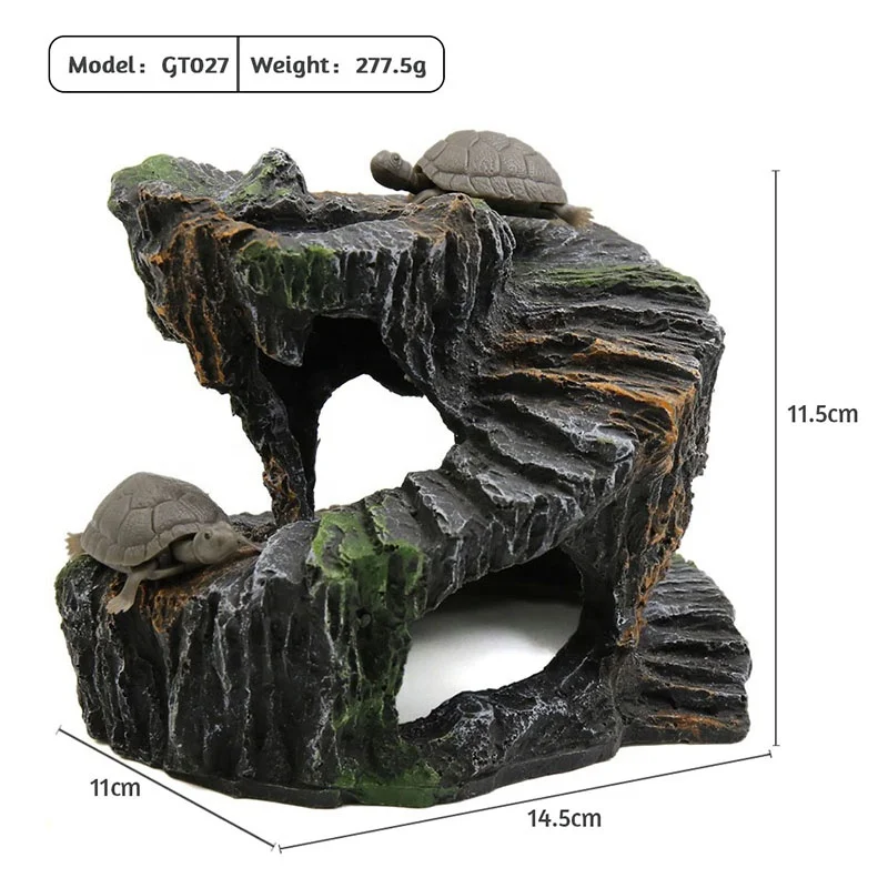 Reptile accessories ornaments fish tank decoration tortoise resin pet hidden cave