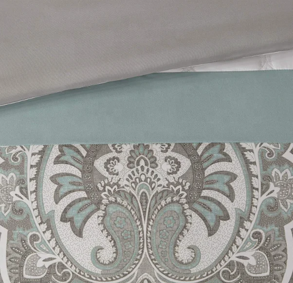 MnTYaE Quilted Comforter Set all Season Down Alternative Warm Bedding Matching Shams Bedskirt Decorative 7pcs comforter sets