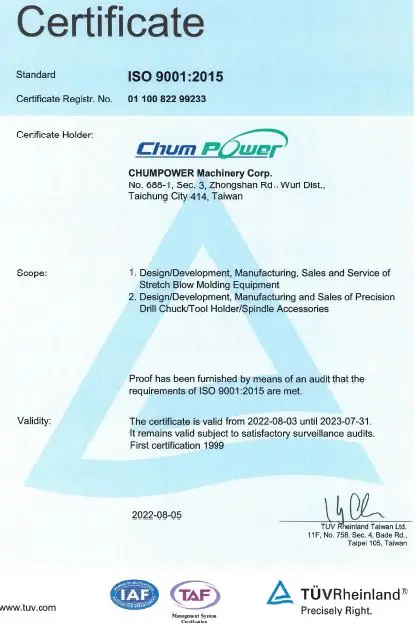 CHUMPOWER MAS 403 BERG BT40-45 PULL stud clamping