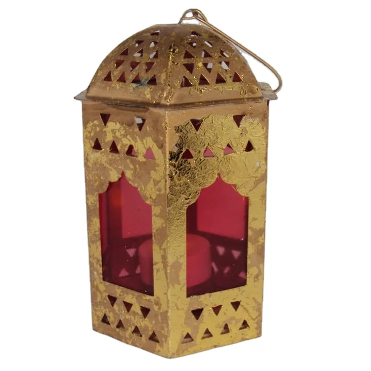 Moroccan lantern with reddish wine coloured glass a lantern with red beauty