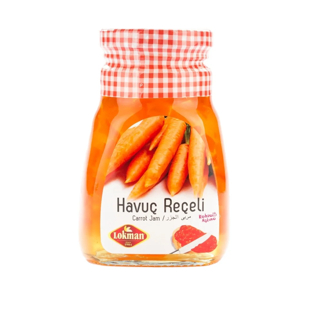 BEST QUALITY ORGANIC 360 gr Glass Of Jar Packaging, 35% - 45% Fruit Rate Carrot Jam