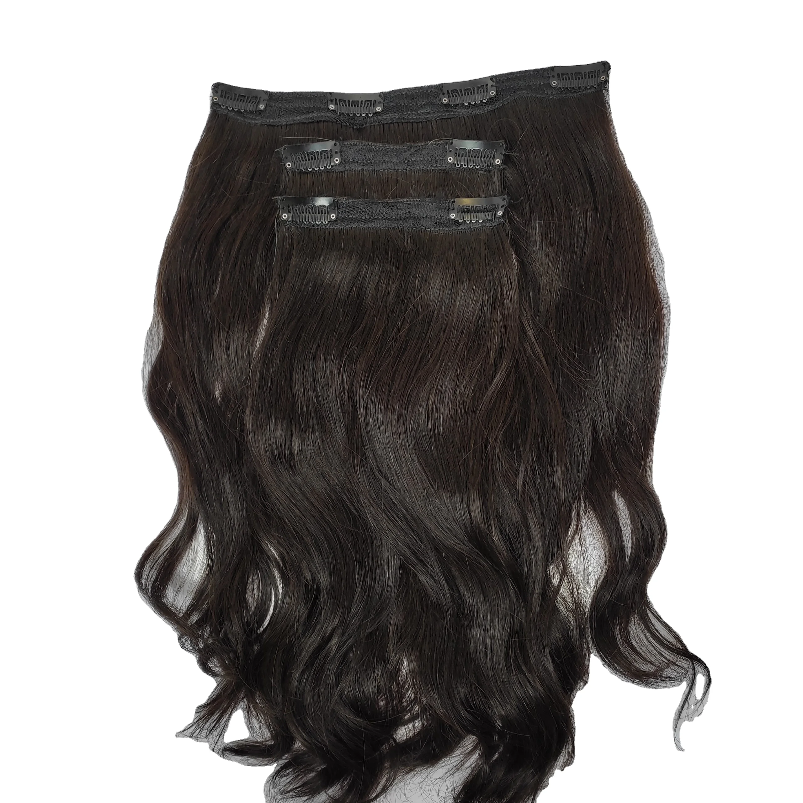 Wholesale 100% Vietnamese Clip ins Hair Natural Straight, Virgin Hair Clip in Extensions Super Double Drawn Customized Colors