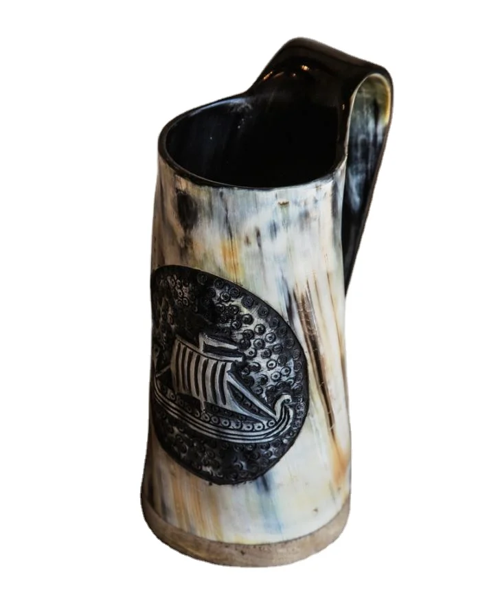 High Quality Wholesale Viking Drinking Horn Natural Eco-Friendly Beer Mugs Exporter Supply for Parties