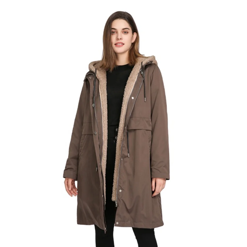 New Fashion Winter Coats For Ladies Long Brown Women Maxi Coat Parkas  Womans Business Suit Jacket