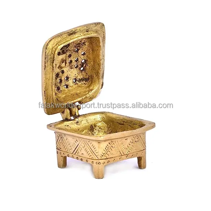 Высококачественный 100% держатель из натурального дерева уникальный дизайн красивый латунный Dhopp Dani для храмового домашнего использования экспортируется мира фалака