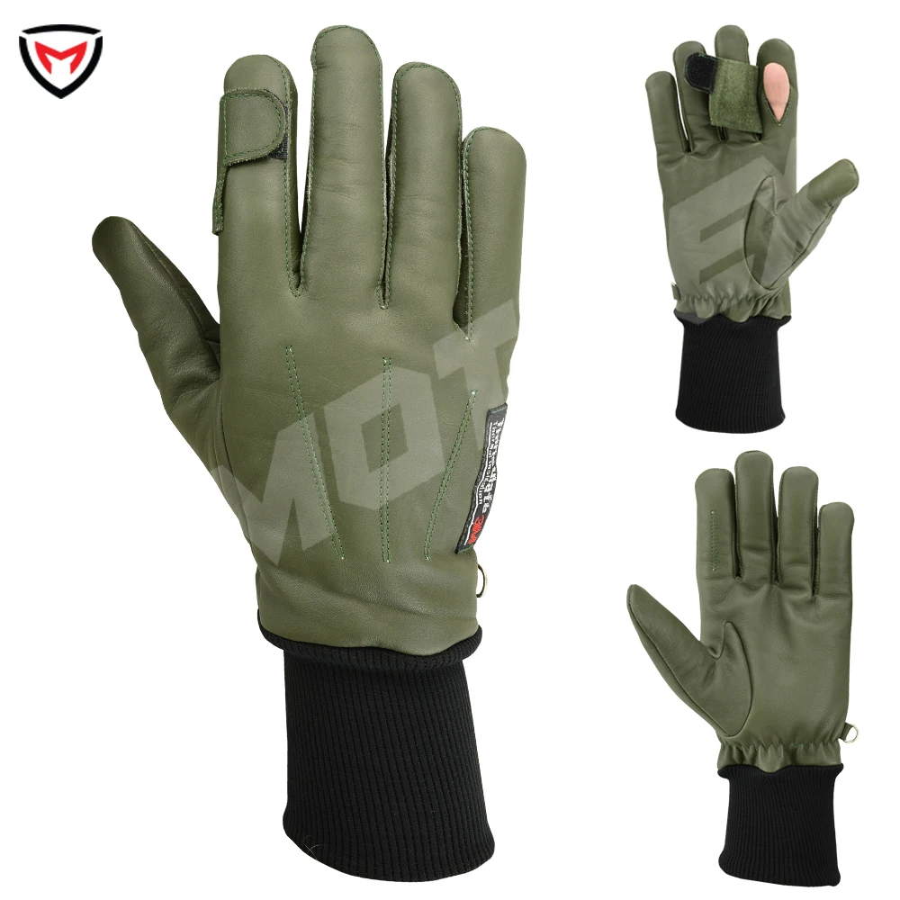 Shooting Gloves Outdoor Hunting Combat Tactical Gloves Driving Windproof Winter Warmer Leather Fishing Open Finger Shooter Glove
