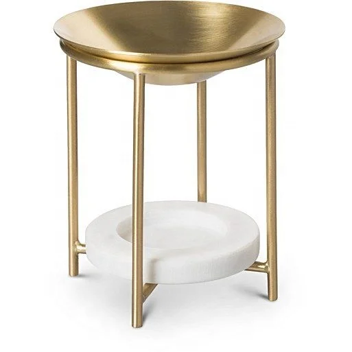 NIEN Oil Burner diffuser Brass Marble Stone  warmer incense aromatic Logo home decor office gift table top custom arabic nordic