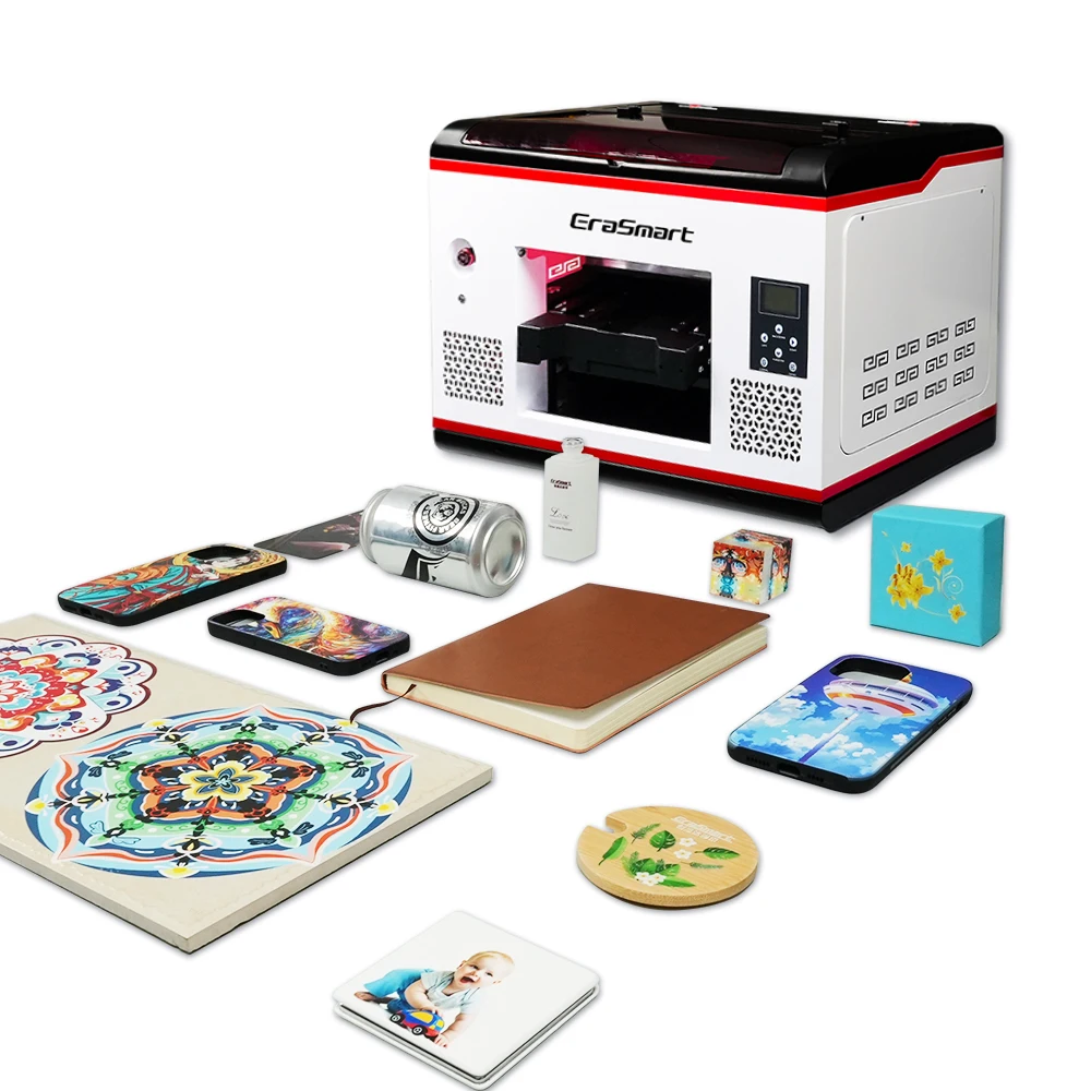 New Arrival Erasmart RTS A3 Uv Printer Custom Transfers Flatbed PVC Glass Leather Wood A3 Pro Max Uv Printer for Phone case