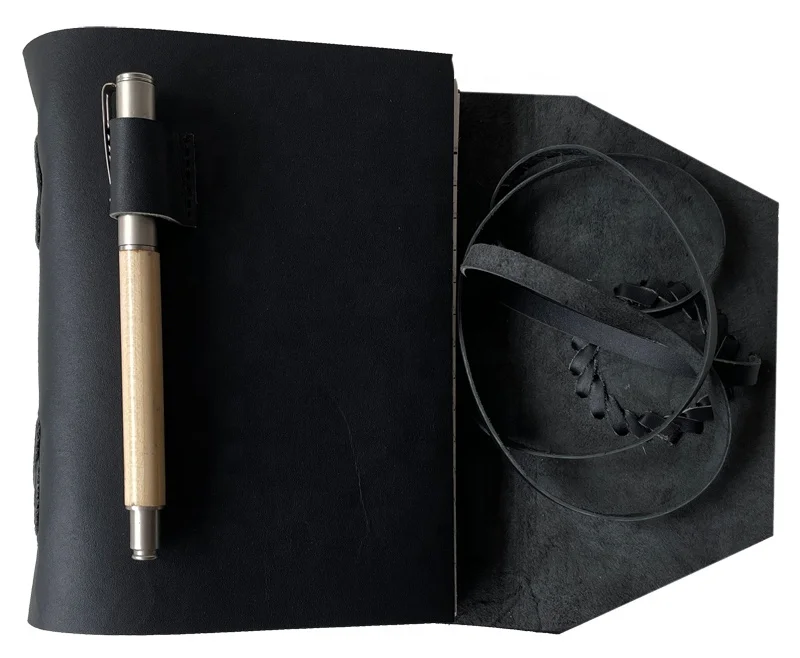 Leather Journal Notebook 5x7 Inches Handmade Stone Tan Wrap Leather C Lock Vintage Design With Pen Holder Journals For Men Women