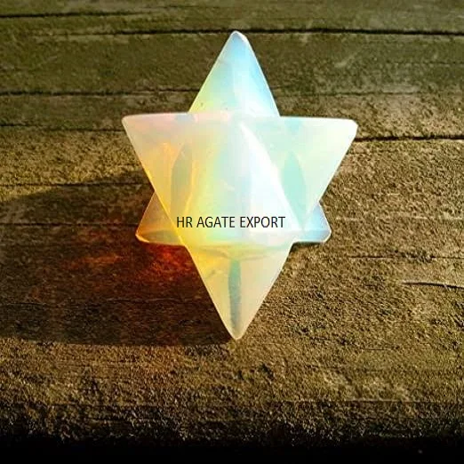 best selling high polished stone crystals healing gemstone agate opal opalite crystals 8 point star cut merkaba star for sale