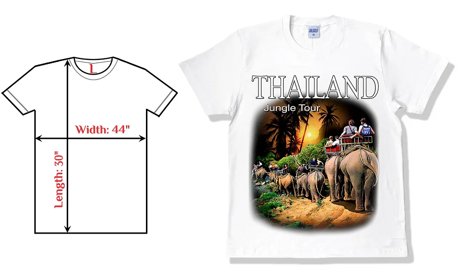 Elephant Jungle L 100% Cotton T-Shirt Premium Quality Original Graphic Design Silk Screen Print Custom OEM Casual Undershirts