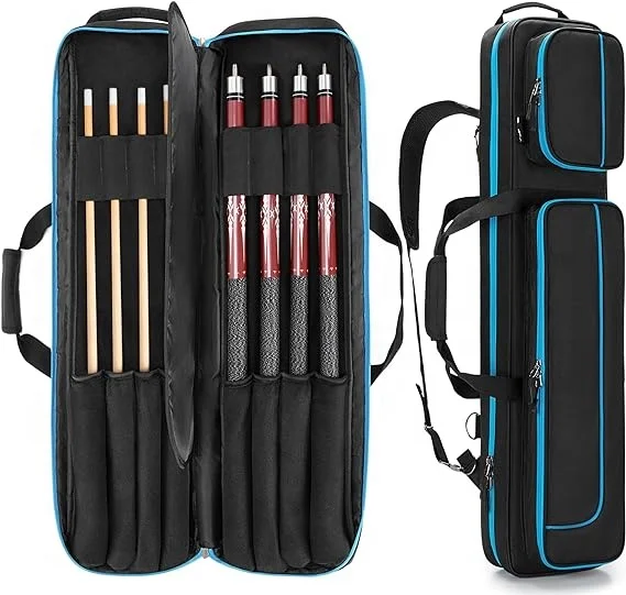 Wholesale Customised Top Quality Snooker Stick Rod Oxford Bags Shoulder Strap Carrying Holder Cases Pouch Billiard Pool Cue Bag