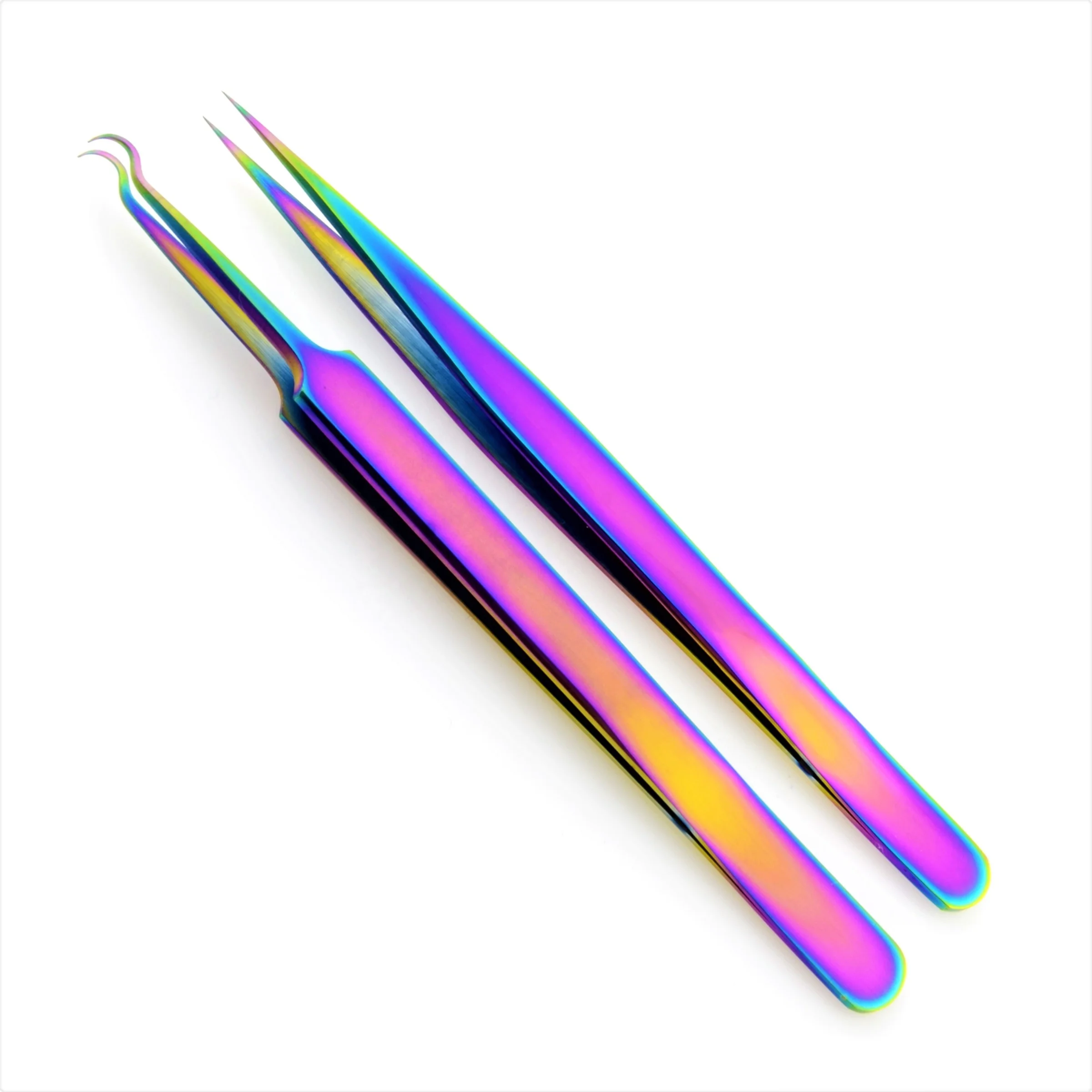 Stainless Steel Blackhead Remover Tweezers 45 Degree Straight Blemish Extractor Tool for Acne Pimples Whiteheads