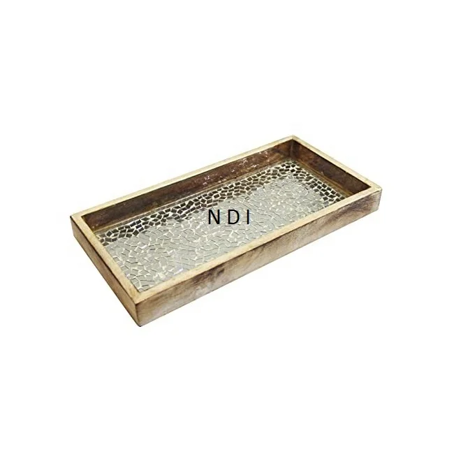 Настольное украшение поднос для завтрака позолоченные металлические ручки по лучшей цене деревянный кофе чая