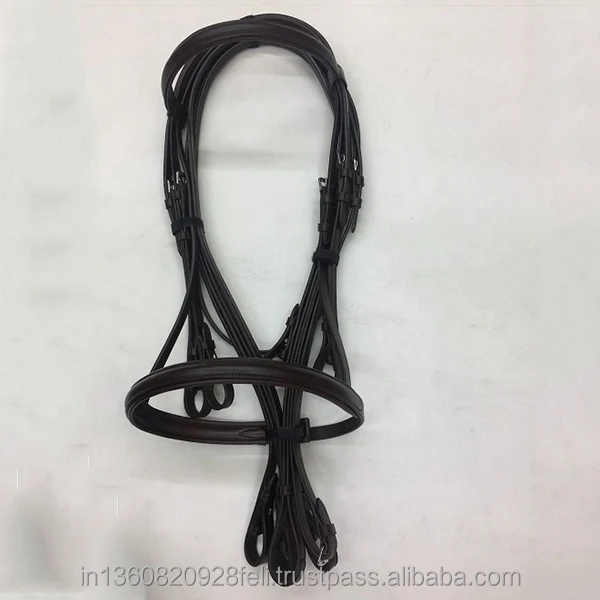 S.S Fitting Leather Horse Bridle Made With DD Leather Padded At Noseband And Browband