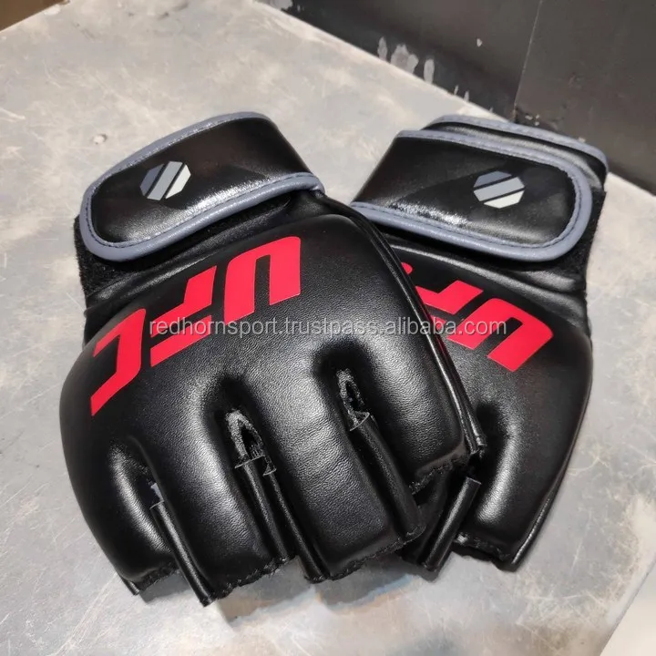 Grappling Fight Punch Ultimate Mitts Leather Half Finger Boxing MMA Gloves guantes mma sparring gloves professional mma gloves